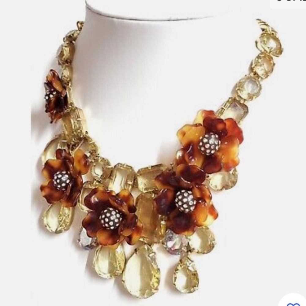 J.crew Tortoise Flower Necklace